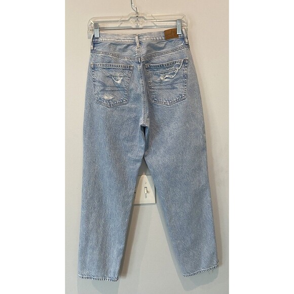 American Eagle Jeans 90s Boyfriend Distressed High Rise Button Fly Size 2 - Picture 2 of 11